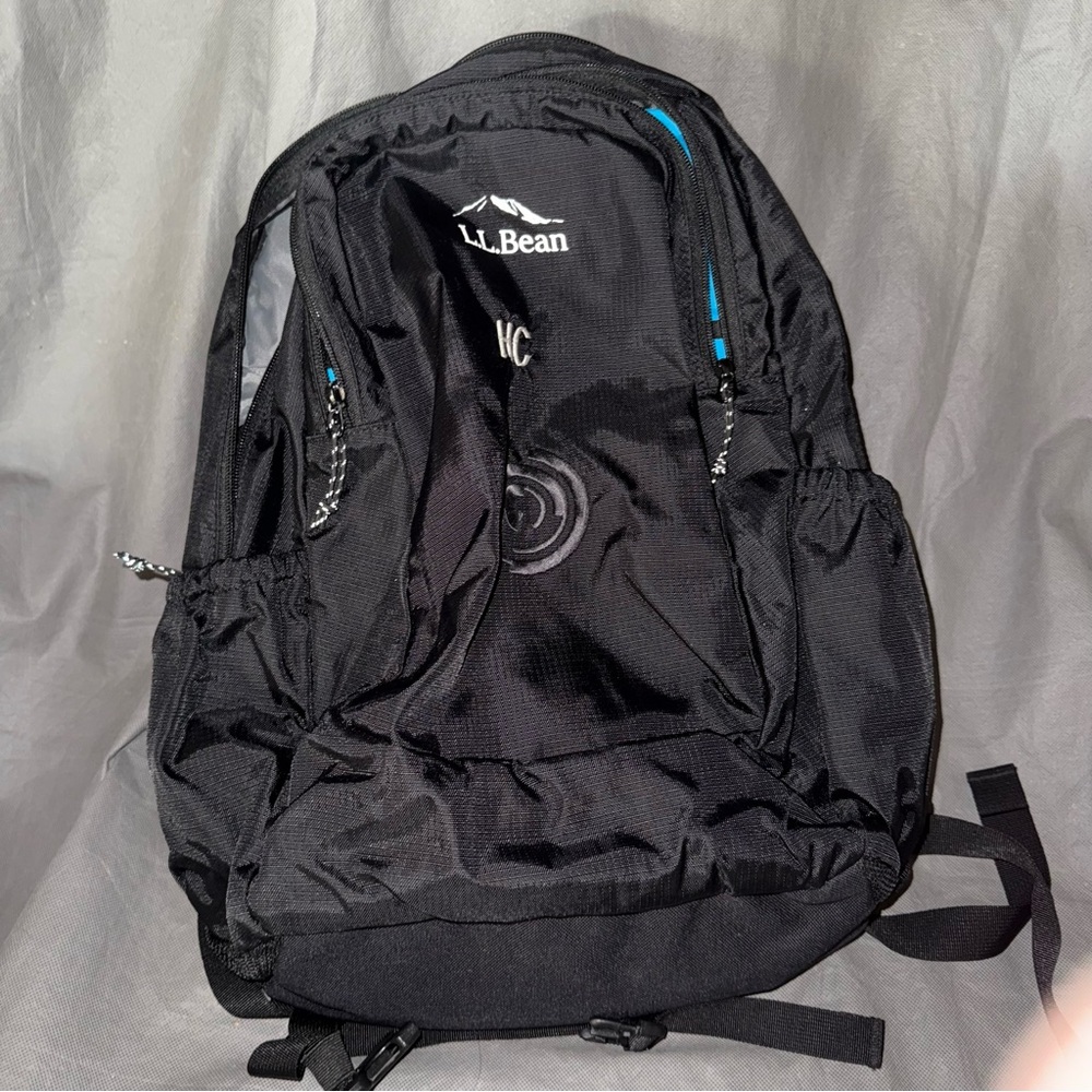 LL Bean Book bag Back pack 18” Black 18”